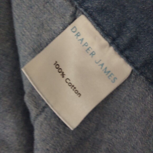 Draper James Jeans Size 8 Wide Leg Chambray Pants Tie Waist Medium Trouser Short - Picture 9 of 10